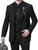  EJ Men's 1920s Fashion Suit Black Peak Lapel Low Cut Vest M2770 