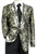  Pronti Men's Satin Fashion Blazer Tan Brush Pattern Size 40R 