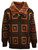  Silversilk Mens Fashion Sweater Brown Fancy Pattern Fur Collar 4210 Size 3XL 