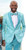  Modern Fit Designer Pattern Tuxedo Teal Blue Jacket Suit EJ Samuel JP115 