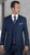  Statement Pure Wool Tailored Fit 3 Piece Suit Sapphire STZV-101 