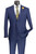  Vinci Men's Suit Blue Light Windowpane Modern Fit 2 Piece Wide Lapels MRW-1 