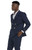  Men's Slim Fit Double Breasted Suit Gold Buttons Navy Tazio M356SK-02 