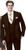  EJ Men's 1920s Fashion Suit Brown Peak Lapel Low Cut Vest M2770 