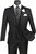  Black Prom Suit for Men Slim Fit 3 Piece Trimmed Jacket Vinci SV2T-8 