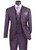  Vinci Men's Purple Plaid 3 Piece Suit Fancy Vest Modern Fit MV2W-3 