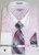 French Cuff Shirt and Tie Set Pink Stripe White Collar DS3814P2 Final Sale 