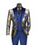  Mens Blue Formal Fashion Suit Tuxedo 3 pcs. Big Lapels MVJQ-1 