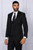  Insomnia Mens Peak Lapel Suit with Vest Black Tailored Fit GQ-200 