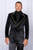  Manzini Mens Fancy Velvet Black Gold Stone Trim Fashion Blazer MZV-531 