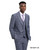  Stacy Adams Men's Blue Wide Lapel Plaid Jacket 3 Piece Suit SM166H-06 