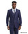  Stacy Adams Men's Blue Plaid 3 Piece Suit Wide Lapel SM161H-66 