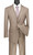  Vinci Men's Tan Windowpane 3 Piece Suit Muted Plaid V2RW-15 