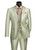  Vinci Men's Slim Fit Fancy Prom Suit Shiny Sage Green 3 Piece SV2D-1 