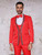  Insomnia Mens Red Fancy Floral Fitted Tuxedo Ensemble Beggio 