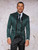  Men's Fitted Party Suit Green Paisley Chinese Collar Manzini Havana 