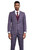  Stacy Adams Men's Plaid Suit Three Piece Suit Blue Wine SM177H-02 