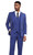  Stacy Adams Men's Muted Windowpane Suit 3 Piece Suit Blue SM186H-02 