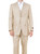  Men's Sharkskin 3 Piece Suit Light Beige Tazio M158-06 