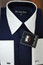  Fortino Men's Riley Collar Two Tone Dress Shirt Navy White SG03F2 Final Sale Size 19.5 36/37 