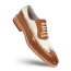  Giovanni Mens Wingtip Two Tone Gangster Shoes Tan Cream Leather Rio Size 9.5 Final Sale 