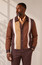 Prestige Mens Micro Suede Jacket and Pants Set Brown CSL-6692