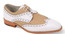  Giovanni Mens Wingtip Spectator Shoes White Tan Leather Nico 