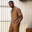 Pronti Mens Mesh Front Linen 2 Pc. Modern Fit Outfit Mocha SP6923