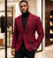  Zacchi Men's 2 Button Peak Lapel Burgundy Winter Fashion Sport Coat Venesi 71406 