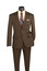Mens Slim Fit Stretch Suit 2 Piece Brown SDX-3