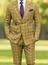  Statement Men's Windowpane Bronze Wool Tailored Fit Fashion Suit Altare 