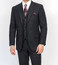 Pacelli Fashion Suit Lapel Vest Pleated Pants Black Cameron