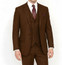 Pacelli Fashion Suit Lapel Vest Pleated Pants Brown Cameron