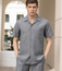 Dreams Mens Steel Gray Patterned Short Sleeve Walking Suit Skipper  265-35