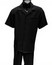 Dreams Mens Black Patterned Short Sleeve Resort Set Skipper  265-00