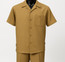  Dreams Mens Sand Tan Textured Pattern Short Sleeved Resort Set Fino 277-33 