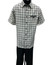  Dreams Mens Black/ Off White Plaid Pattern 2 pc.Short Sleeved Walking Suit Chico 283-00 