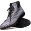 Marco Di Milano Caiman Crocodile Lace Up Luxury Boots Grey Leoni