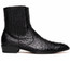 Marco Di Milano Genuine Ostrich Designer Chelsea Ankle Boots Black Giorgio