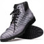 Marco Di Milano Caiman Crocodile Lace Up Luxury Boots Grey Leoni