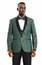 Men's Shiny Fitted Suit Prom Parties Green Baroque M367SK