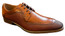 Men's Cognac Dress Shoes Apron Toe Oxfords Antonio Cerrelli 6988