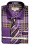  DE Mens French Cuff Dress Shirts Purple Checker Pattern Tie Set DS3785P2 Size 18.5 36/37 Final Sale 