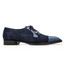  Belvedere Mens Navy Suede Crocodile  Captoe Shoes Capitano 