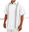 Pronti Men's White Guayavera Shirt Pants Outfit Tropical Set SP8603