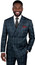 Vinci Double Breasted Checkered Suit Windowpane Black Modern Fit Vinci MDW-1 