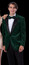 Men's Velvet Sequin Tuxedo Fitted Hunter Green Fashion Blazer  EJ Samuel J207