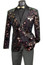  Mens Black Slim Fit Velvet Blazer Paisley Prom Fashion Entertainer BSQ-4 