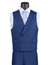  Vinci Mens Tailored Fit Suit Navy Blue Big Lapel DB Vest MV2K-2 
