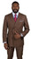  Vinci Men's Brown 1930s Double Breasted Banker Stripe Suit DSS-4 